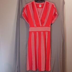 Anne Klein Red Faux strip dress size 12